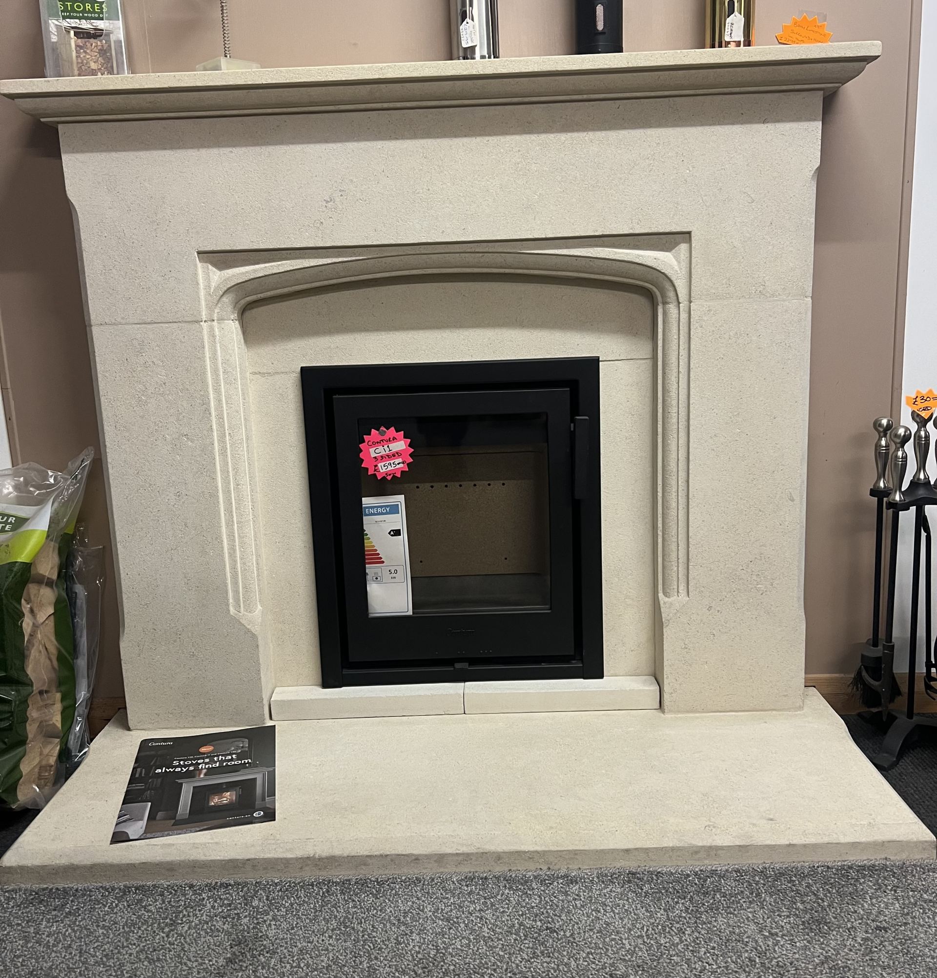 Natural Bath Limestone Fireplace 48”